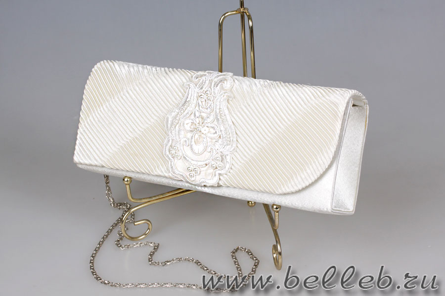 стильная айвори сумочка-клатч с кружевом № 18016
