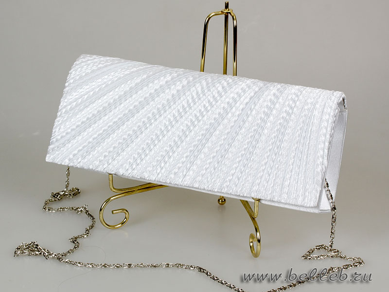 классическая сумочка-клатч белого цвета № 18019