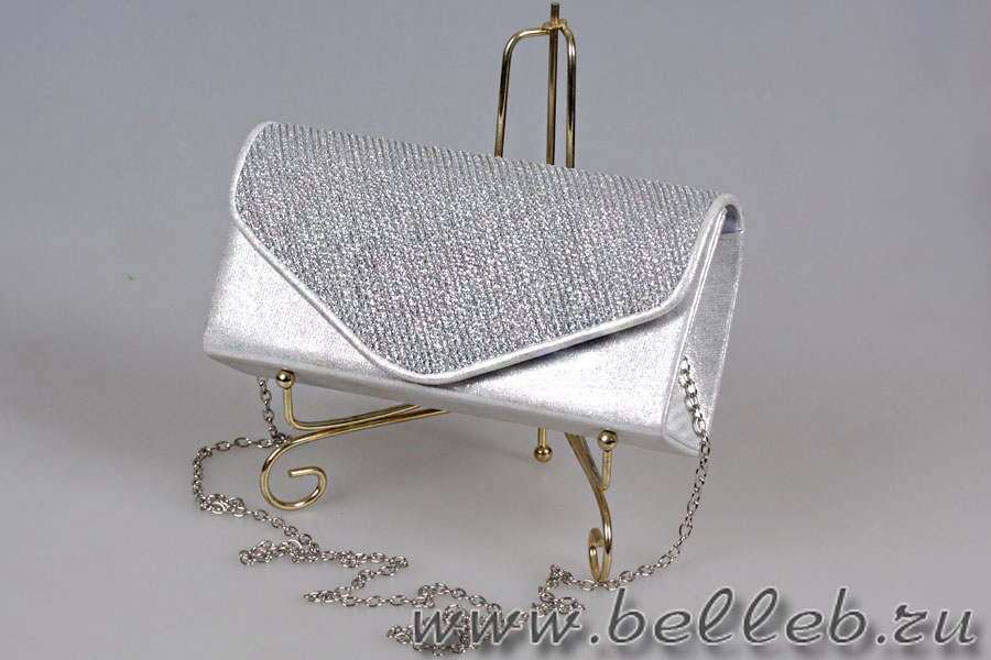 оригинальная сумочка-клатч серебряного цвета № 18064