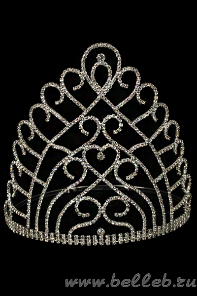 высокая диадема (тиара, корона) для конкурса красоты или на свадьбу №150