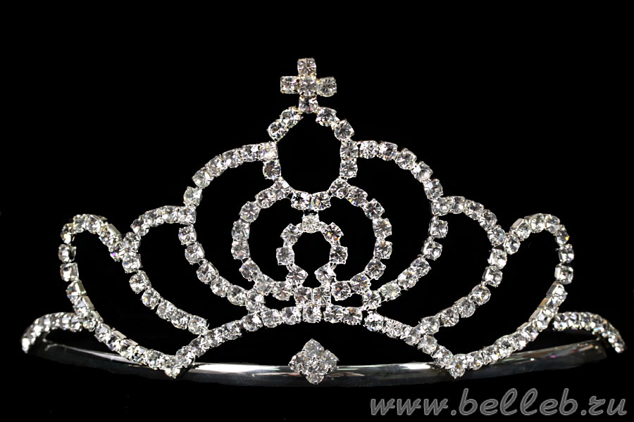 красивая диадема (корона, тиара)серебристого цвета  №383