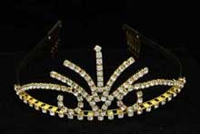 диадемы (короны, тиары) - высокая золотистая диадема фото, каталог с ценами