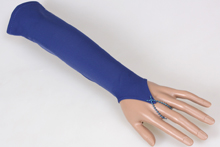 купить длинные синие перчатки-митенки в интернет-магазине