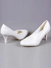 молочные туфли на свадьбу на среднем каблуке большого размера