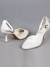 заказать открытые туфли-босоножки белого цвета на свадьбу