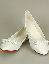 свадебная обувь, белые женские балетки с бантиком