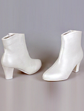 свадебная обувь, купить сапоги цвета айвори на маленьком устойчивом каблуке