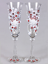 бело-красные бокалы на свадьбу ручной работы купить в москве