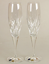 бокалы на свадьбу, роскошные свадебные бокалы для молодоженов из богемского хрусталя фото