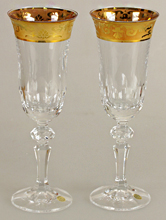 бокалы на свадьбу, хрустальные чешские бокалы для молодоженов фото